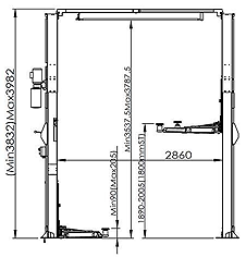 Car and Vehicle Hoists - 2 Post Hoist WA40BM